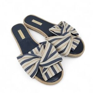 Louise et Cie Espadrille Slides -‎ Bow Accent, Striped, Casual - Size 8.5